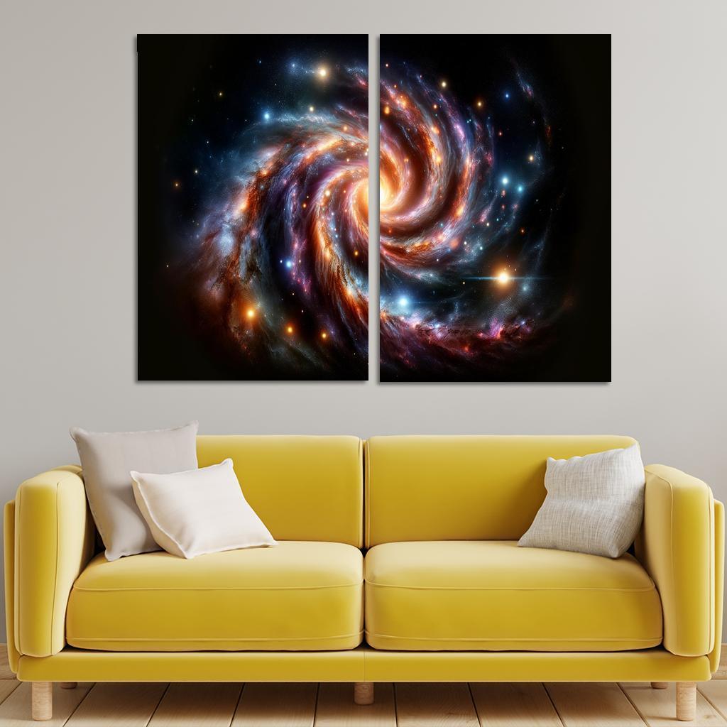 The Complex Structure Of Spiral Galaxies Abstract Paintings Frame