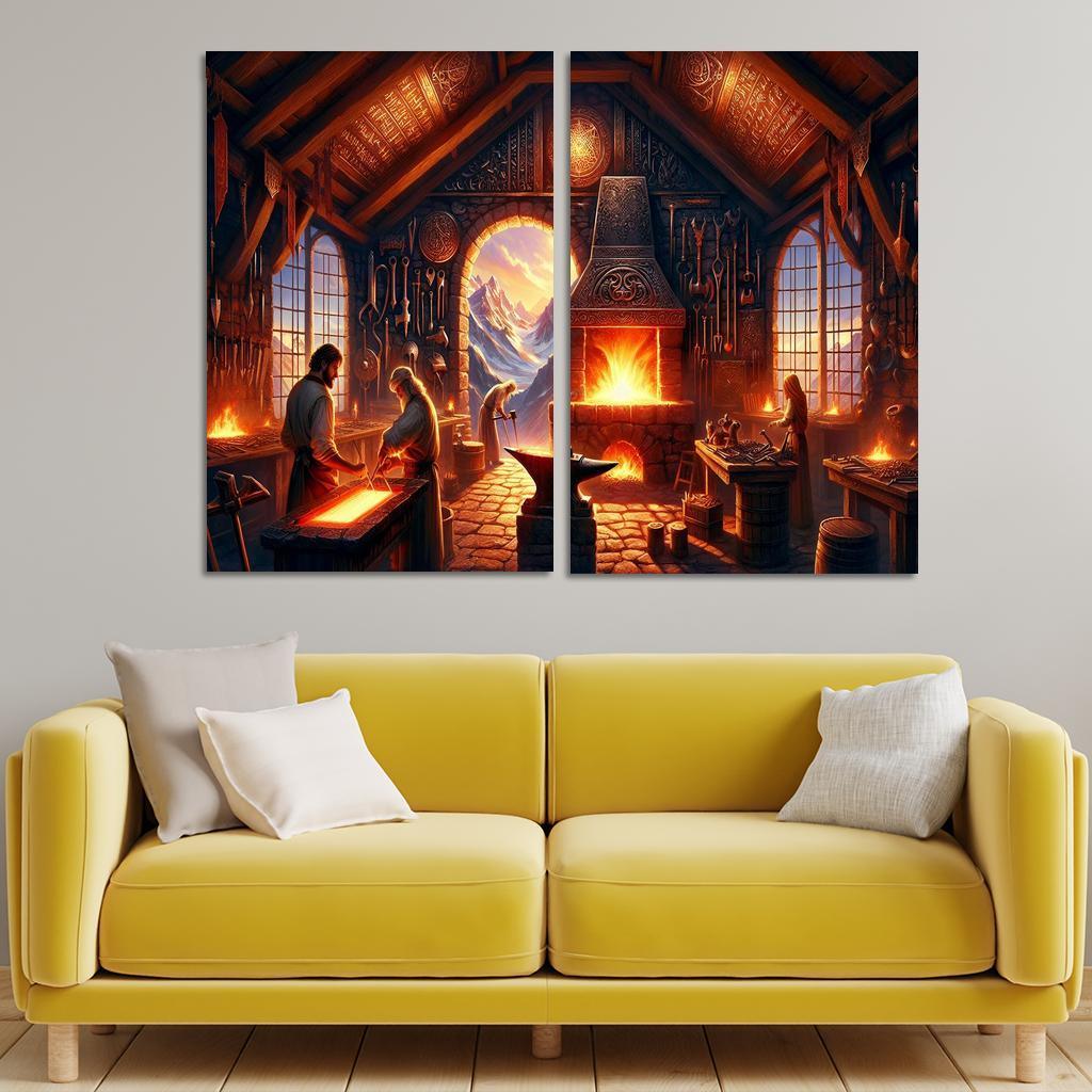 The Arcane Forge 2 Piece HD Canvas Wall Art-Original Frame