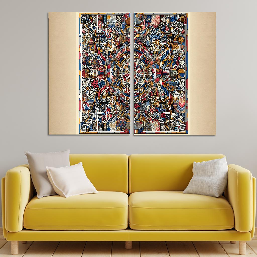 Cultural Mosaic Celebrating Diversity and Heritage 2 Piece HD Canvas Wall Art-Original Frame