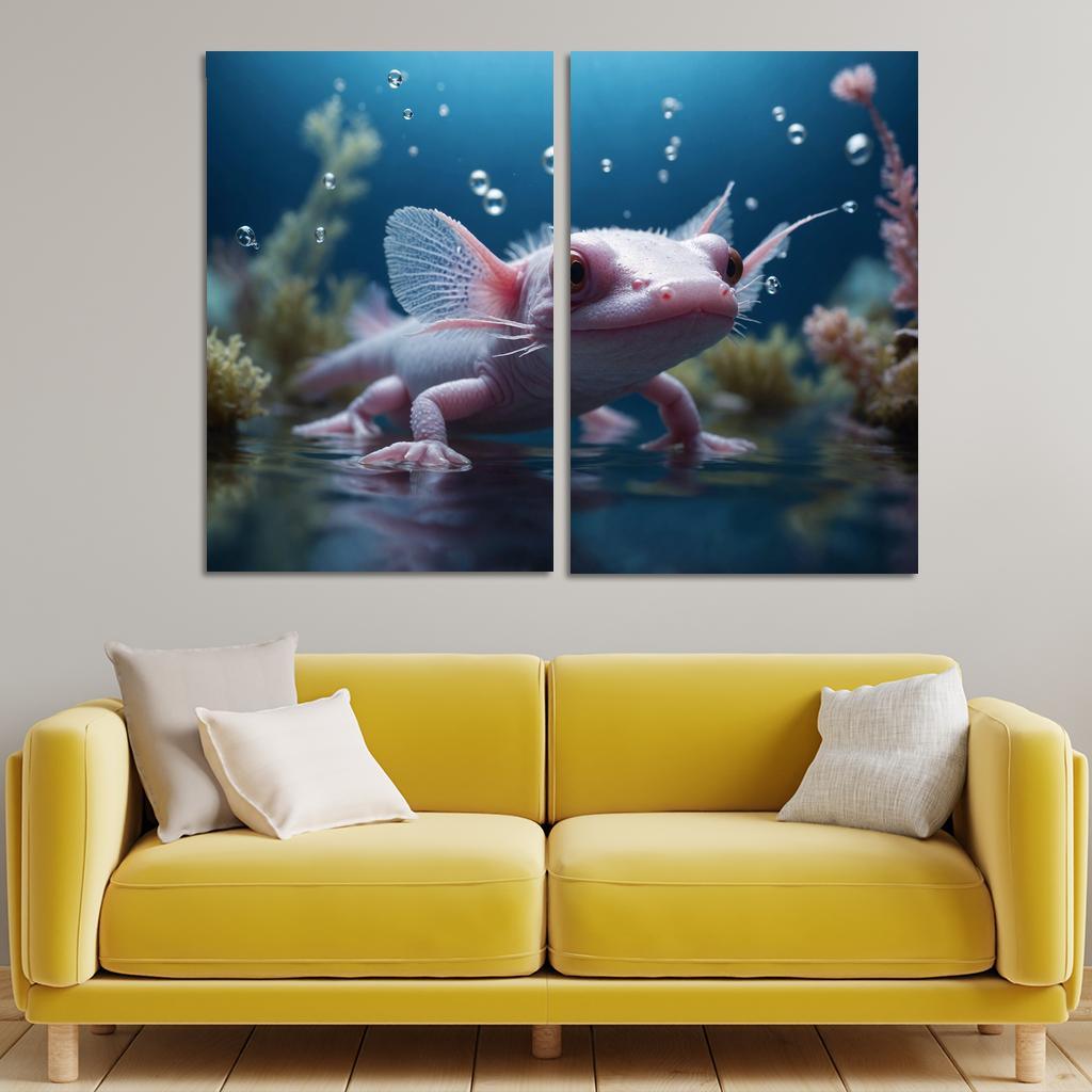 The Fascinating Axolotl Multi-panel Paintings