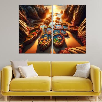 Tidal Pool Treasure Cove Modern Paintings Frame