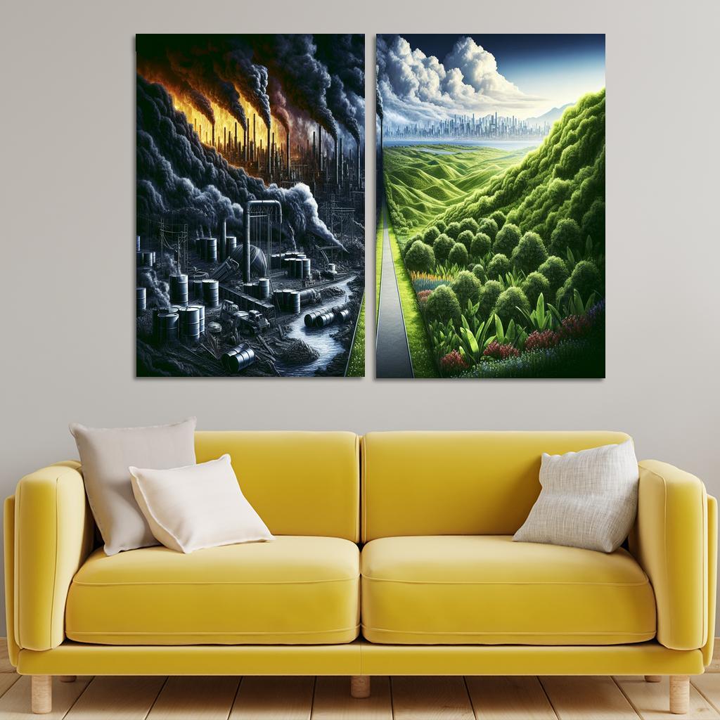 Fossil Fuels The Cost Of Convenience Multi-panel Paintings