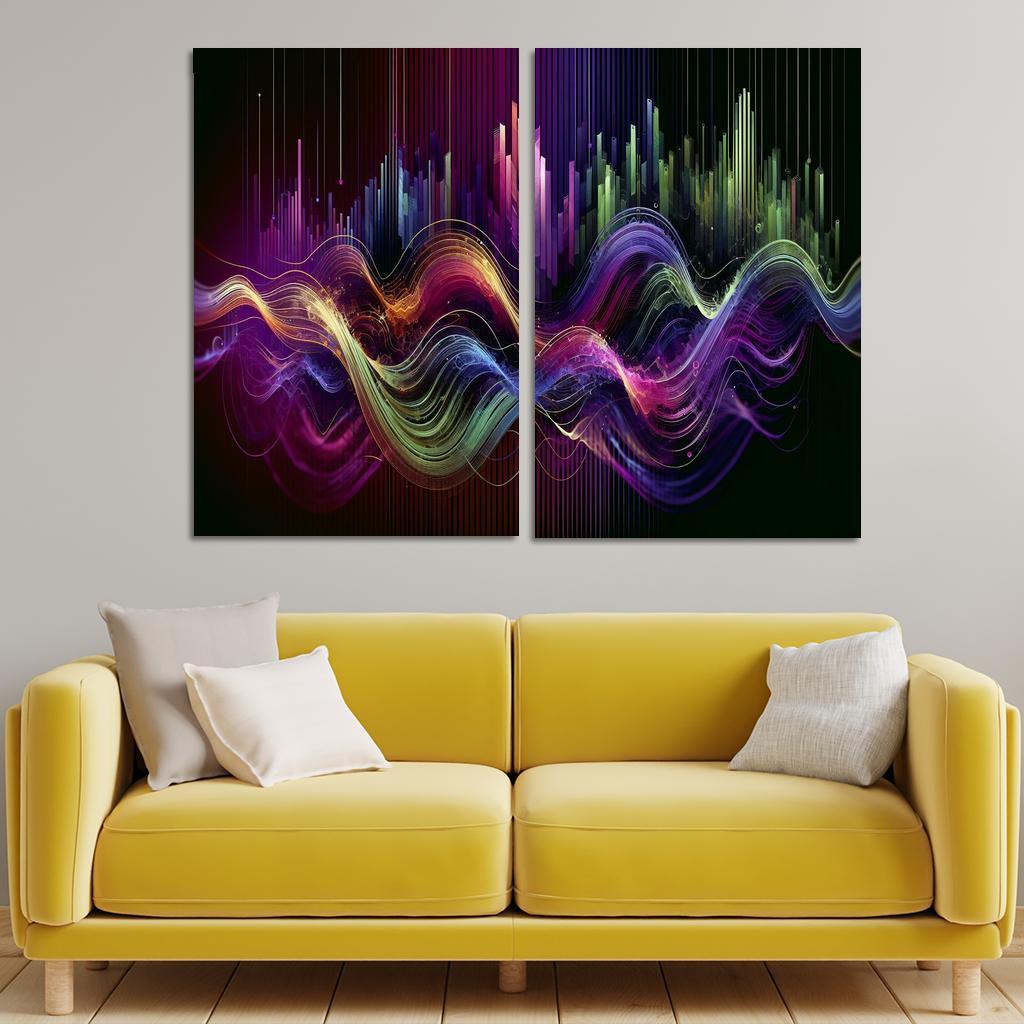 Musical Echoes Harmony 2 Piece HD Canvas Wall Art-Original Frame