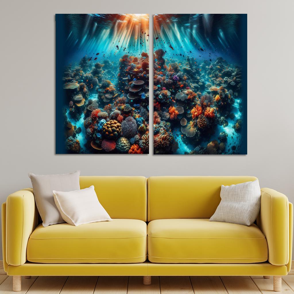 Coral Garden Underwater Paradise Custom Paintings Frame