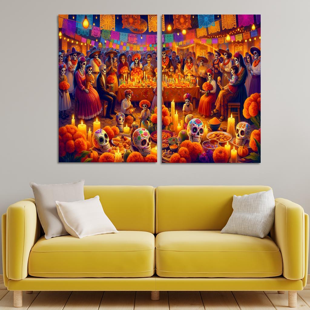 Dia De Los Muertos Canvas Paintings Frame