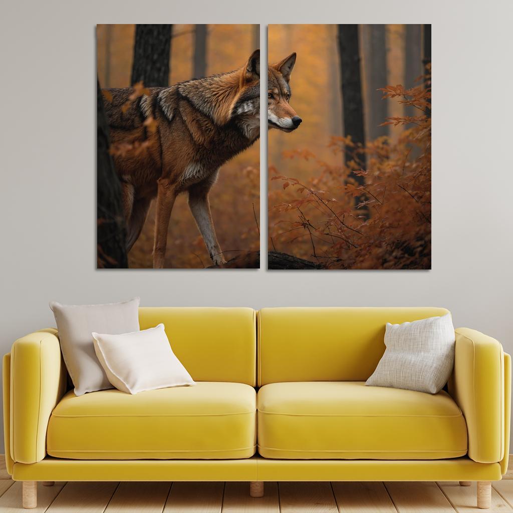 The Rare Red Wolf Shadow Of The Southeastern Forests Modern Paintings Frame