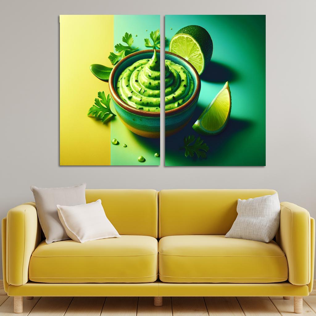 Creamy Avocado Lime Dressing 2 Piece HD Canvas Wall Art-Original Frame