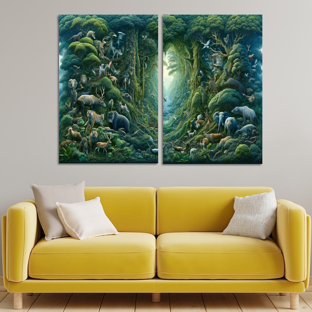 Nature's Call Advocating For Biodiversity Preservation Multi-panel Paintings