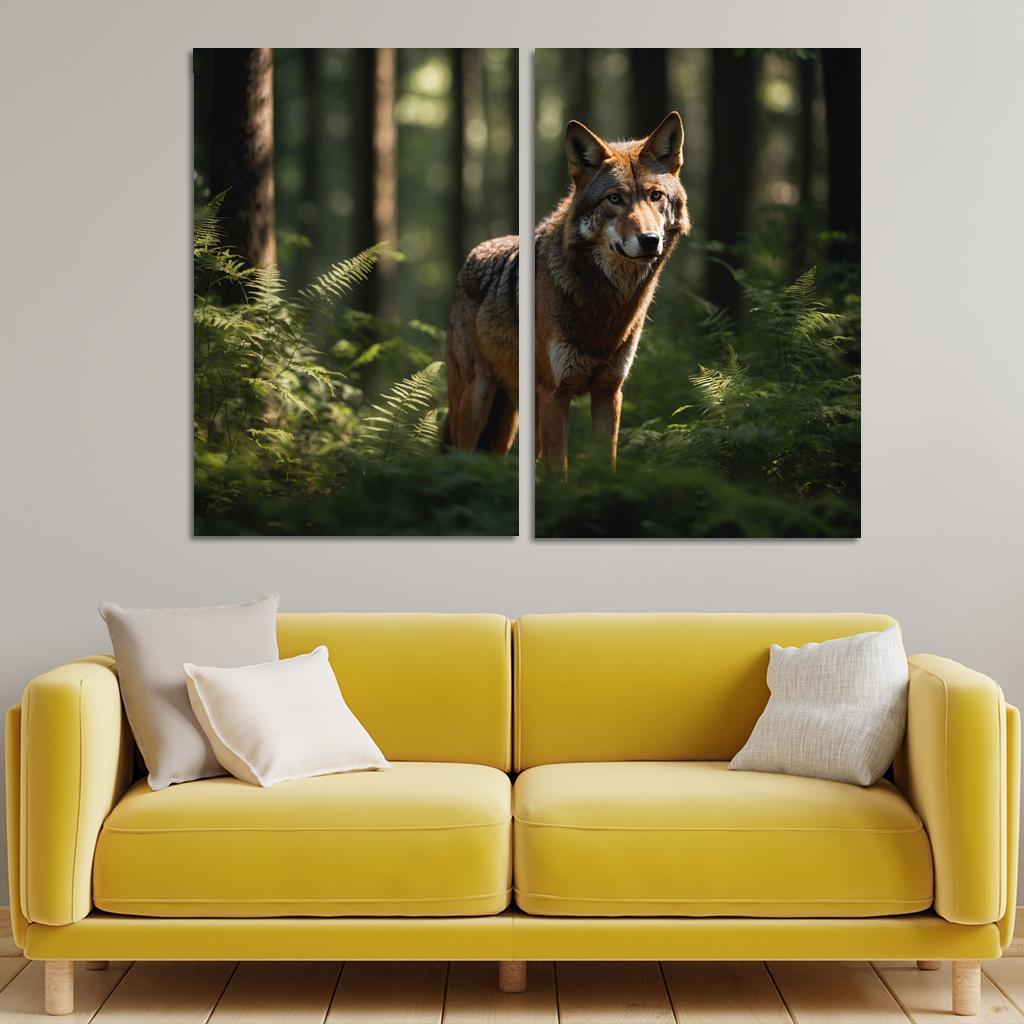 The Enigmatic Red Wolf In The Eastern Forests Framed Paintings