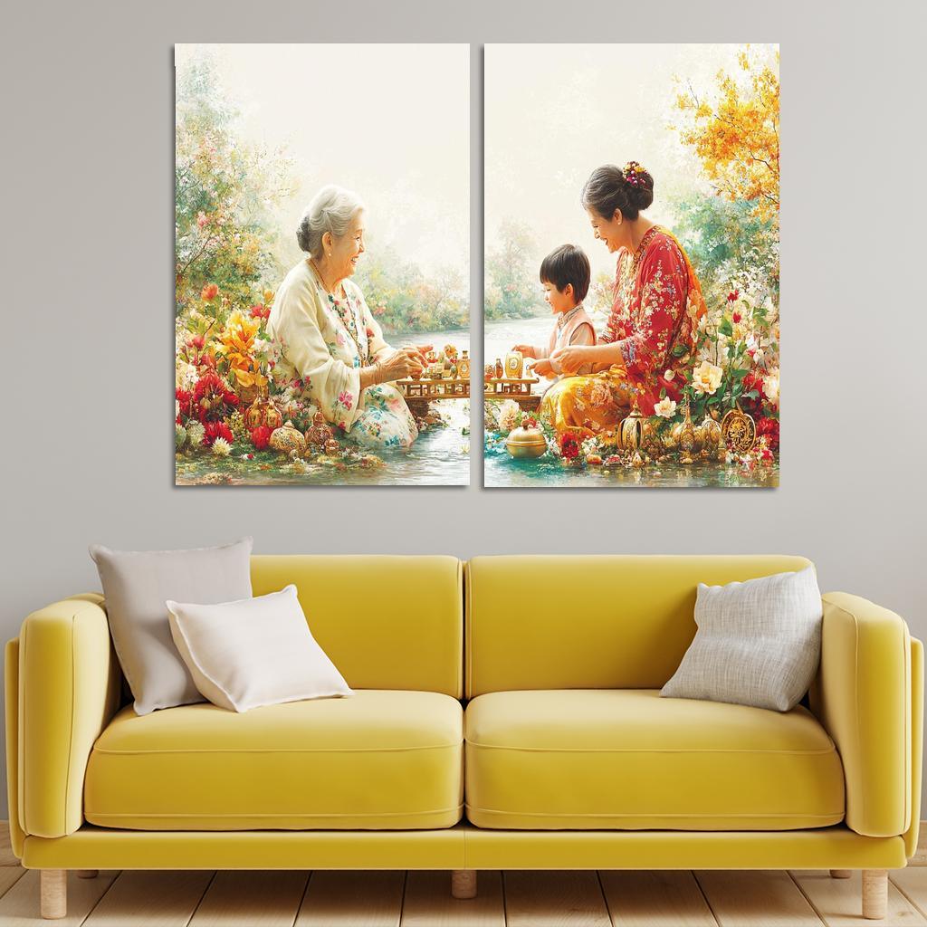 A Bridge Of Love The Connection Between Generations Custom Paintings Frame