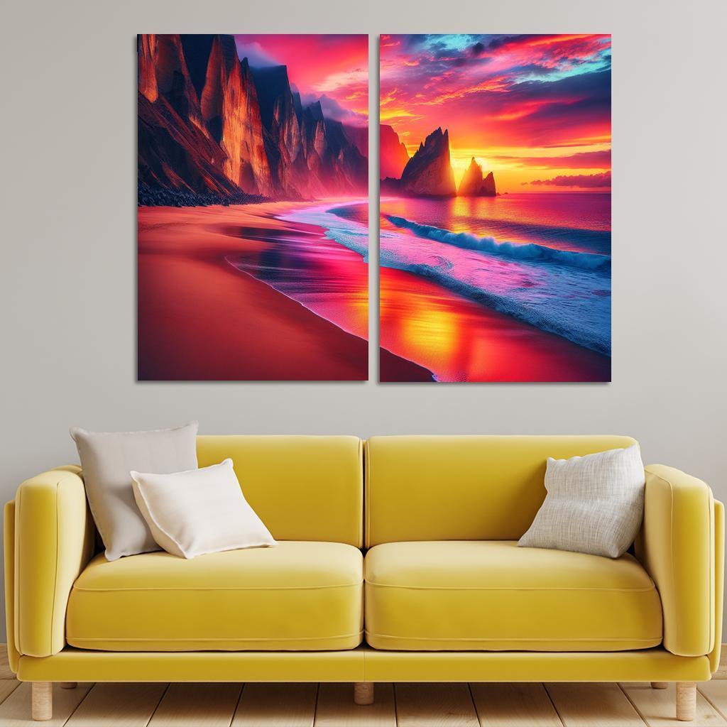 Sunset Viewpoint Spectacular Coastal Vistas Abstract Paintings Frame