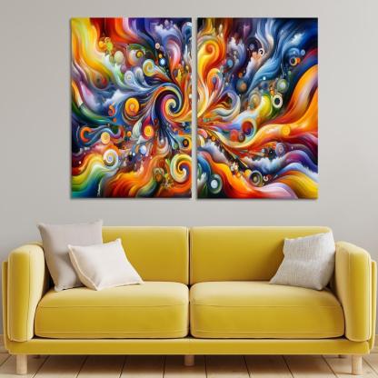 Essence of Untamed Imagination 2 Piece HD Canvas Wall Art-Original Frame