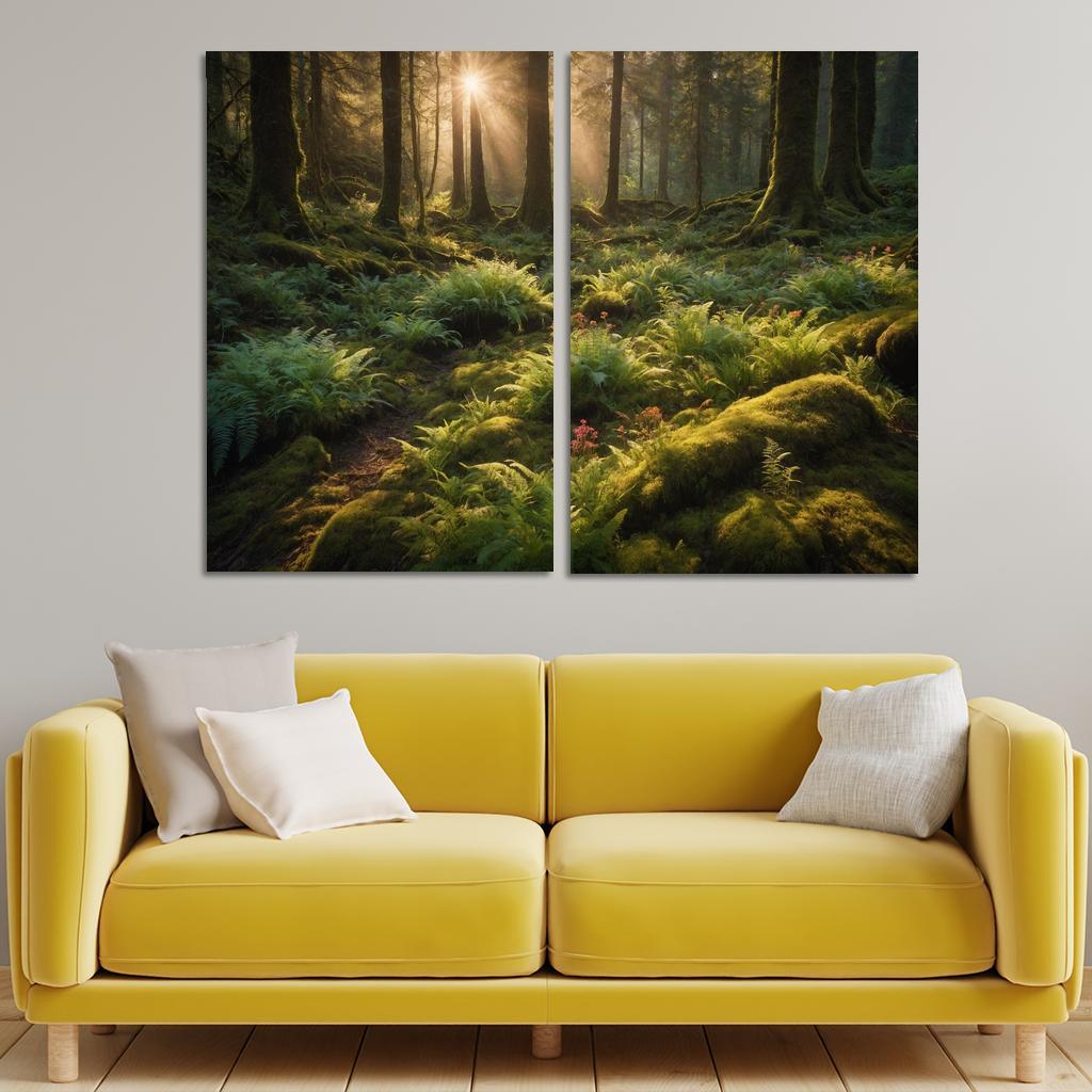 The Luminous Glades Of The Enchanted Forest Multi-panel Paintings