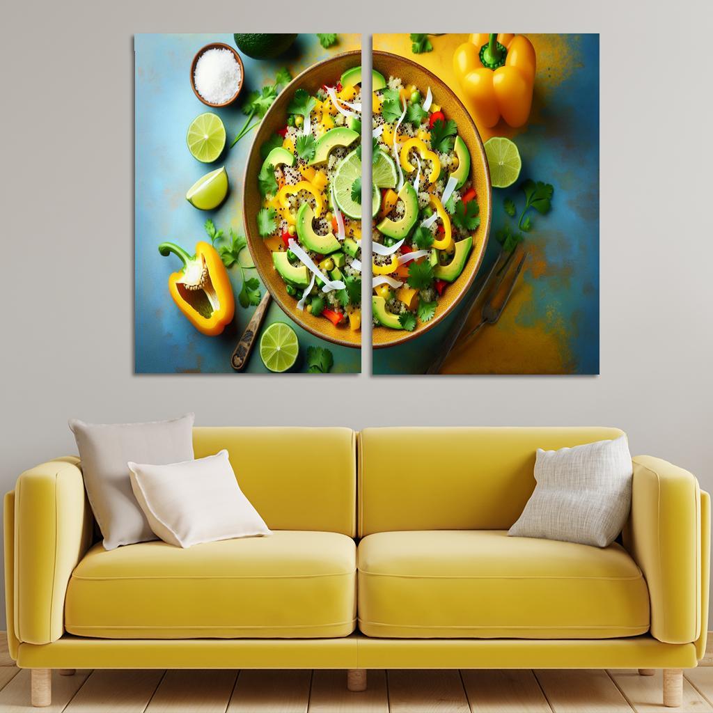 Coconut Lime Quinoa Salad 2 Piece HD Canvas Wall Art-Original Frame
