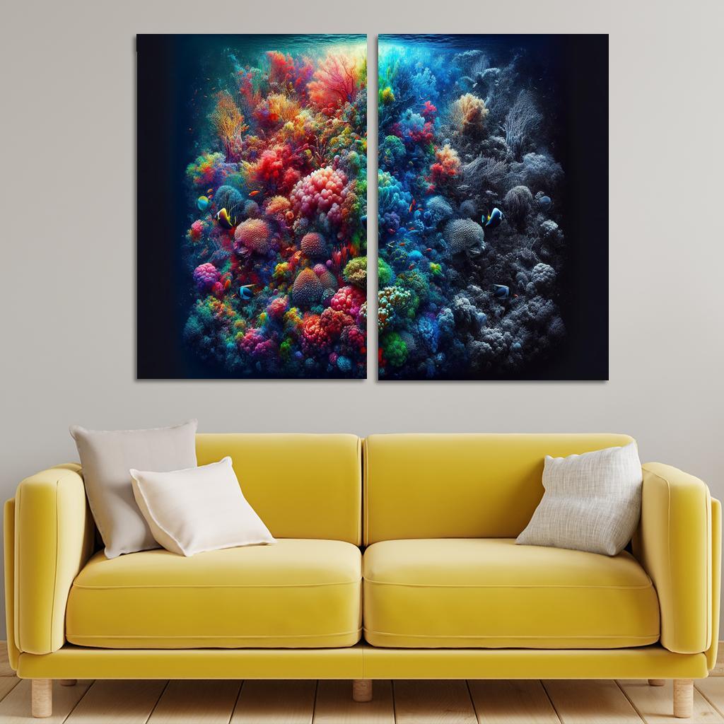 Beneath The Surface Ocean Conservation Awareness Multi-panel Paintings