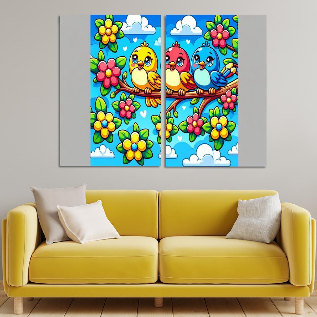 Sunny Sunbirds - Cheerful Companions Framed Paintings