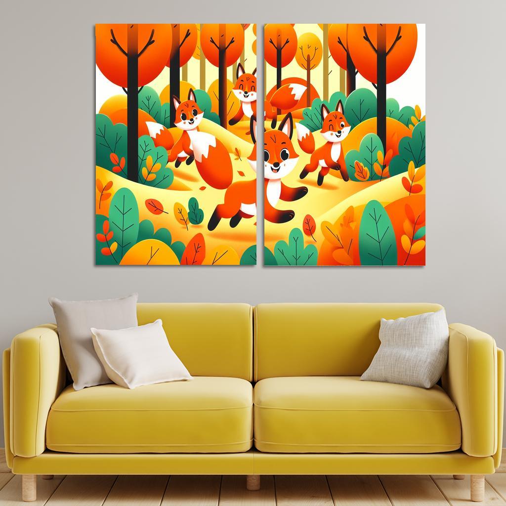 Fantastic Foxes - Forest Friends Framed Paintings