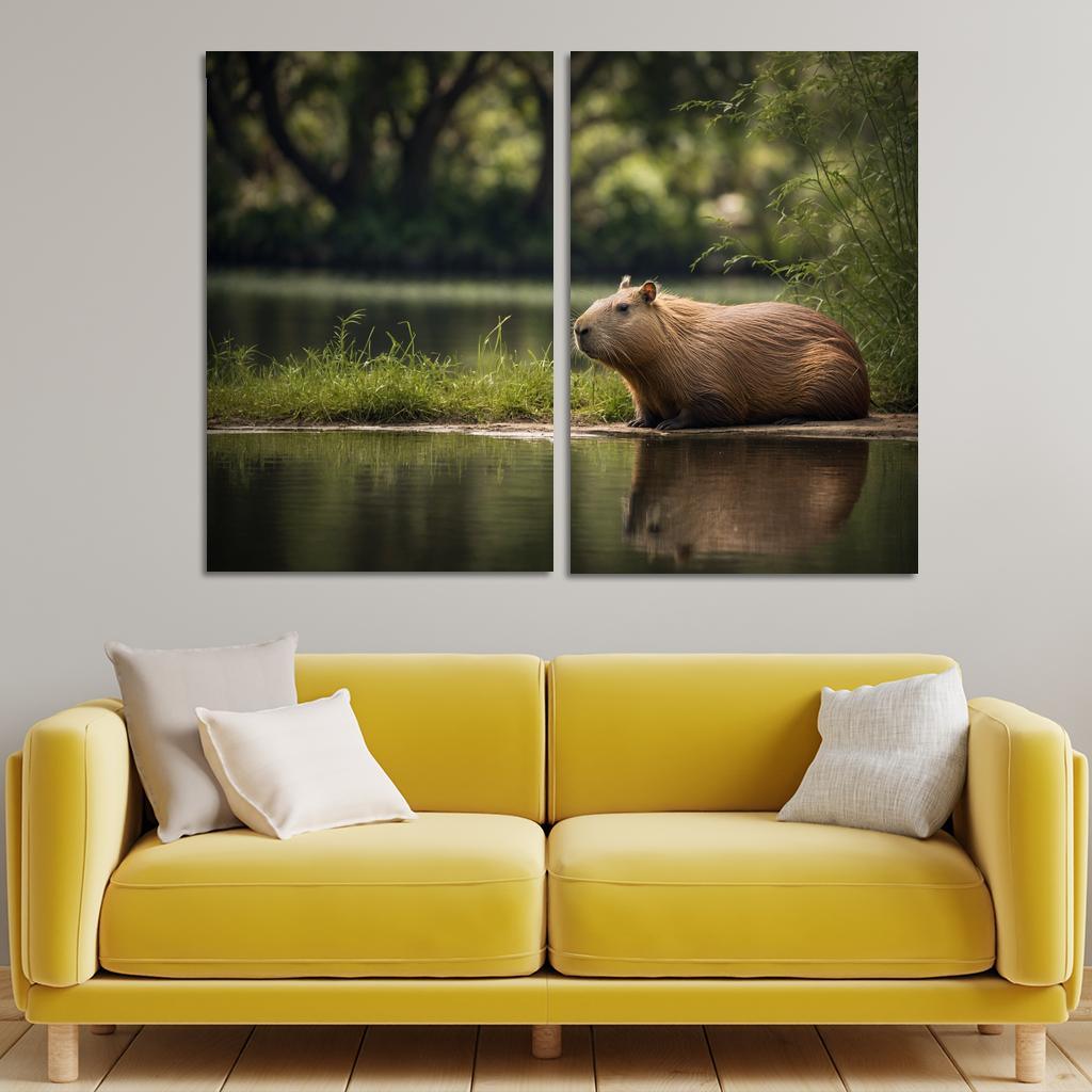 The Charismatic Capybara World's Largest Rodent Canvas Paintings Frame