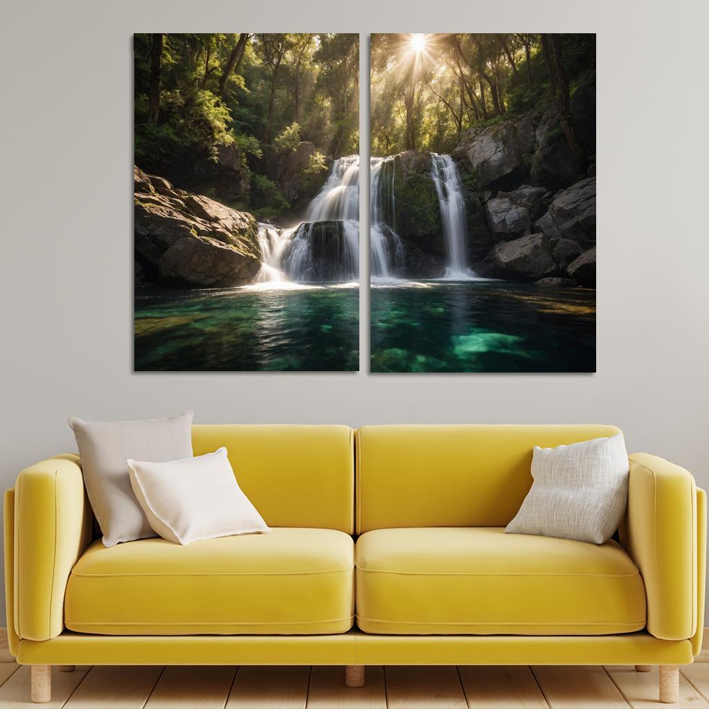 The Cascade Of Silver Falls Oil Paintings Frame