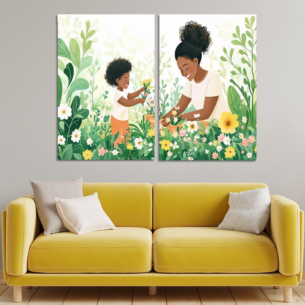 The Blossoming Path A Mothers Nurturing Journey Canvas Paintings Frame