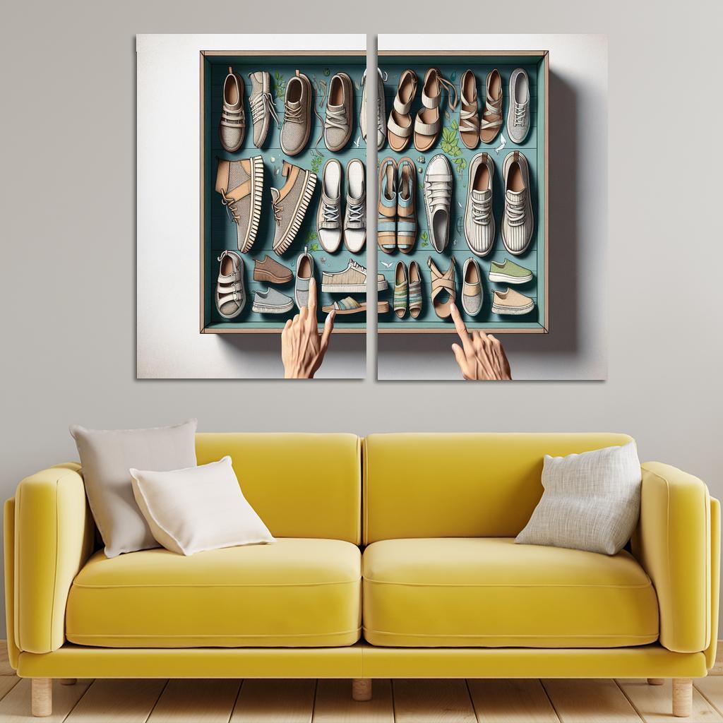 Sustainable Footwear Eco-Conscious Styles 2 Piece HD Canvas Wall Art-Original Frame