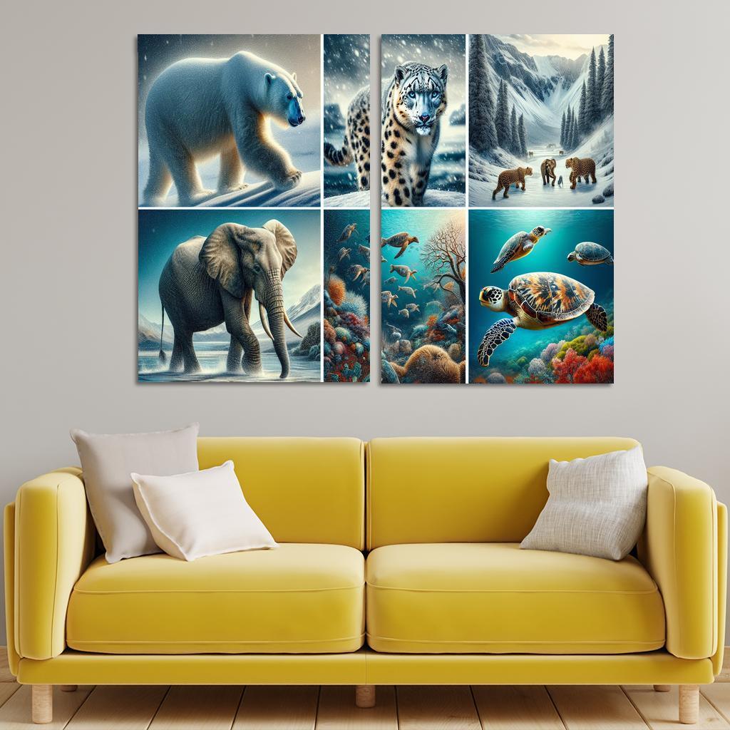 Silent Stories The Plight Of Endangered Species Multi-panel Paintings
