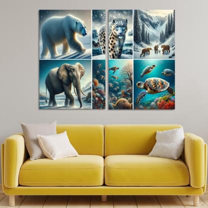 Silent Stories The Plight Of Endangered Species Multi-panel Paintings
