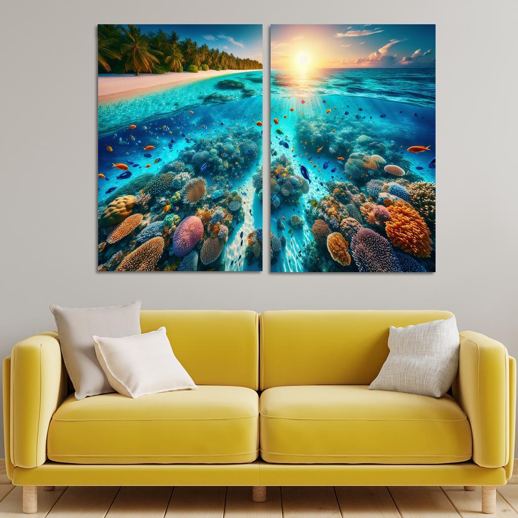 Coral Lagoon Underwater Exploration Paradise Premium Artwork Frames