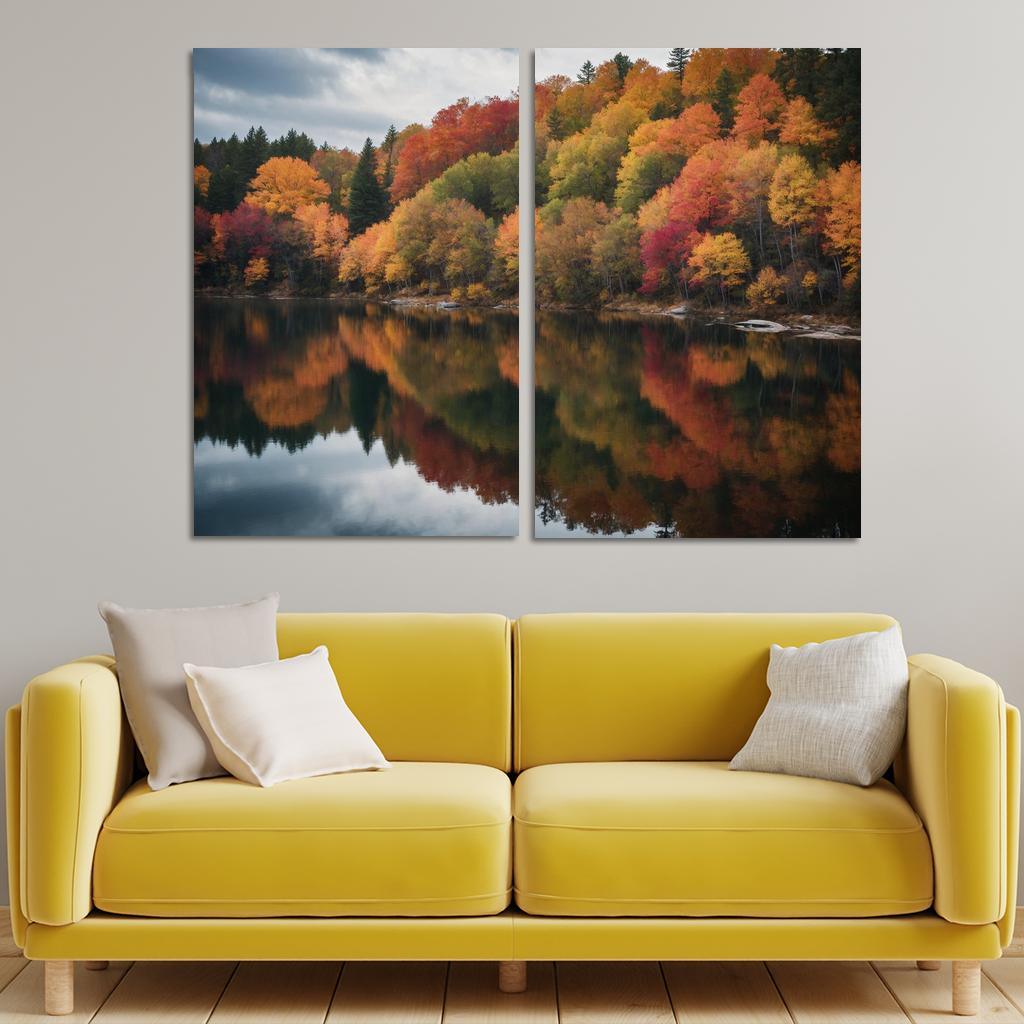 The Quiet Splendor Of Autumn Reflections Oil Paintings Frame