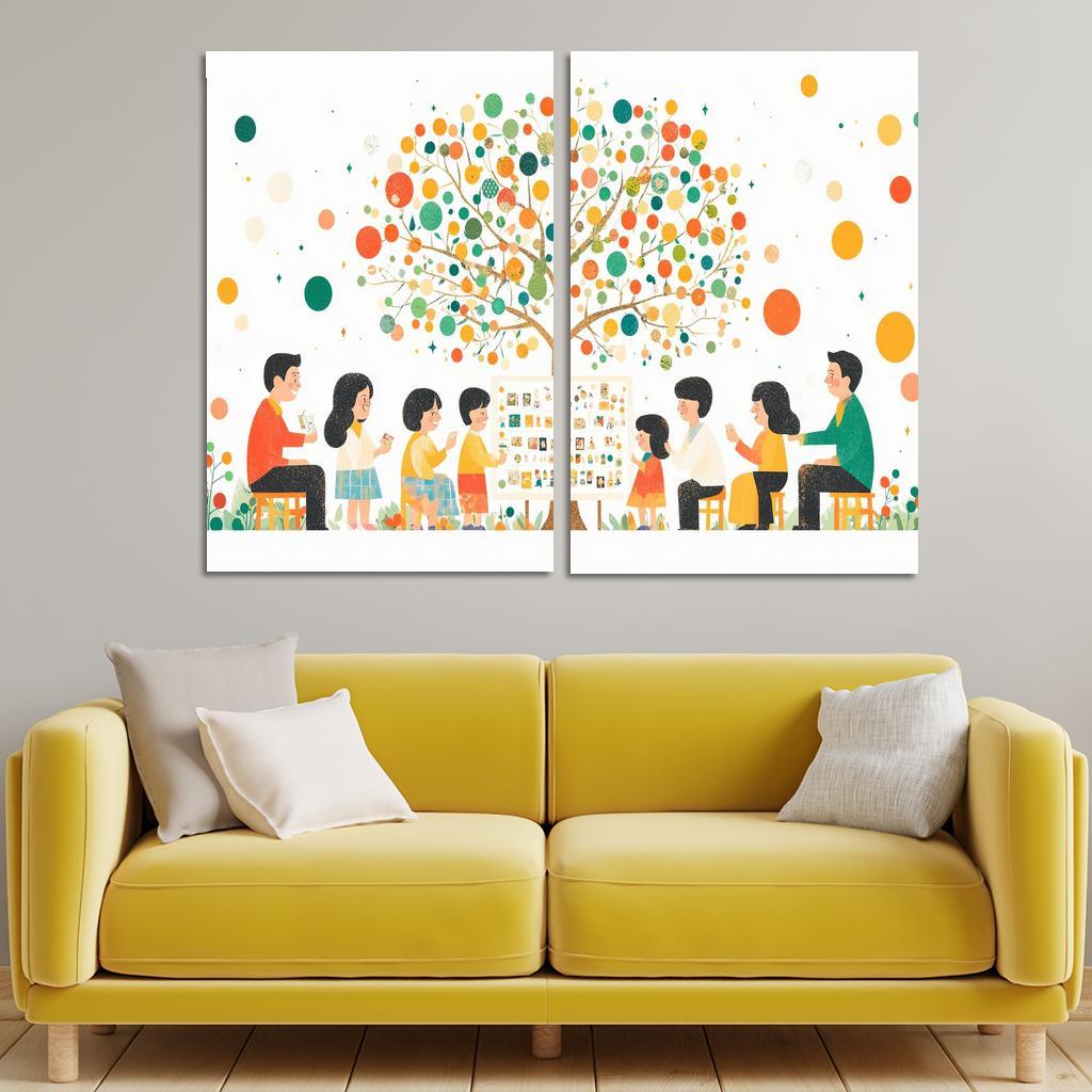 Roots Of Love A Mothers Family Tree Modern Paintings Frame