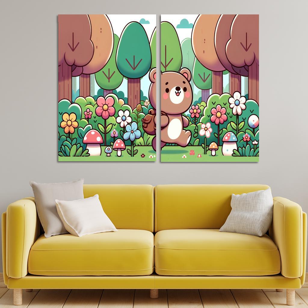 Brave Bear - Woodland Buddy Framed Paintings
