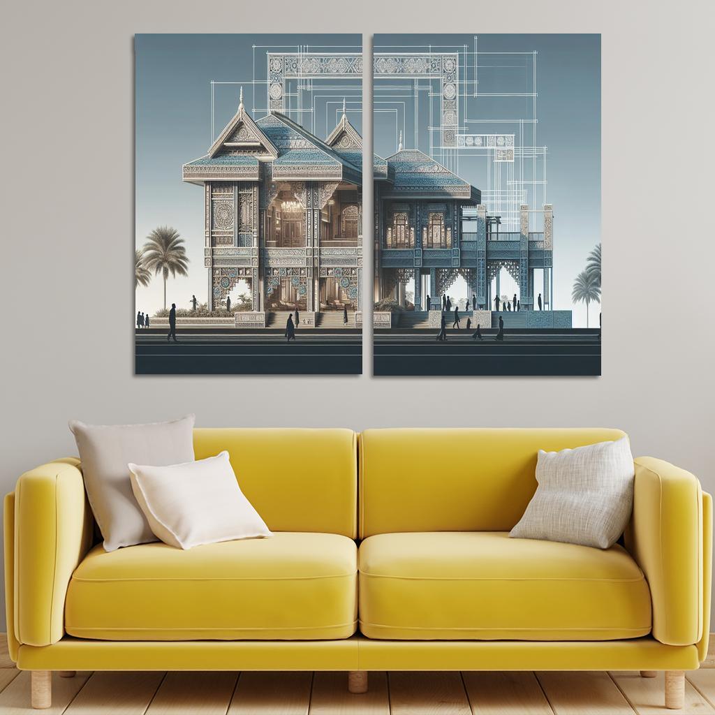 Transitional Architecture Custom Paintings Frame