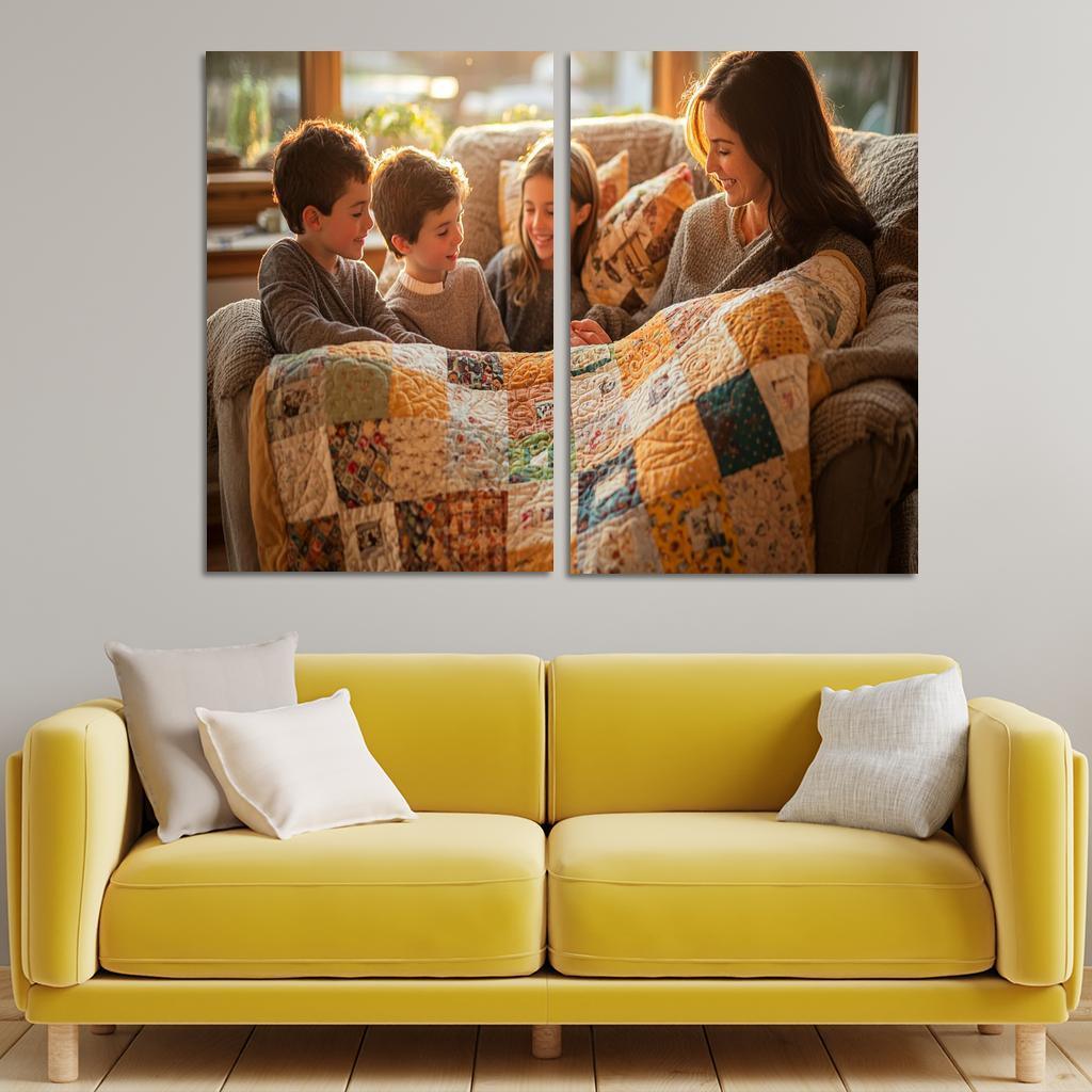 A Quilt Of Memories Stitched With Love Modern Paintings Frame