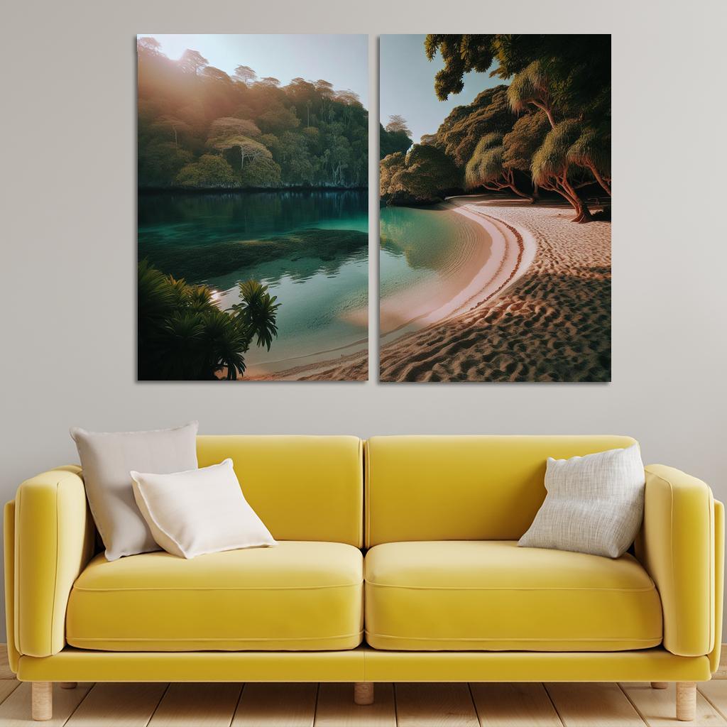 Lagoon Bliss Tranquil Waters For Reflection Abstract Paintings Frame