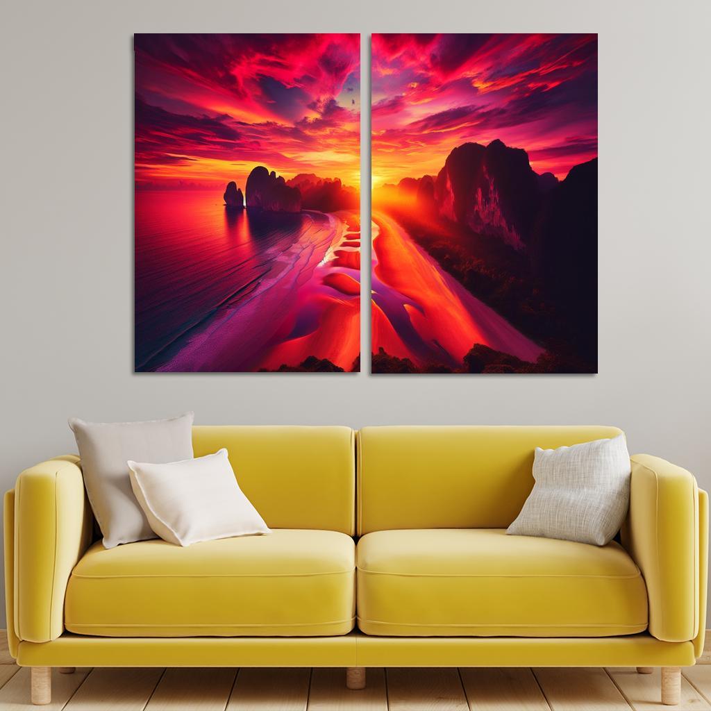 Sun-kissed Bluffs Scenic Lookout Custom Paintings Frame