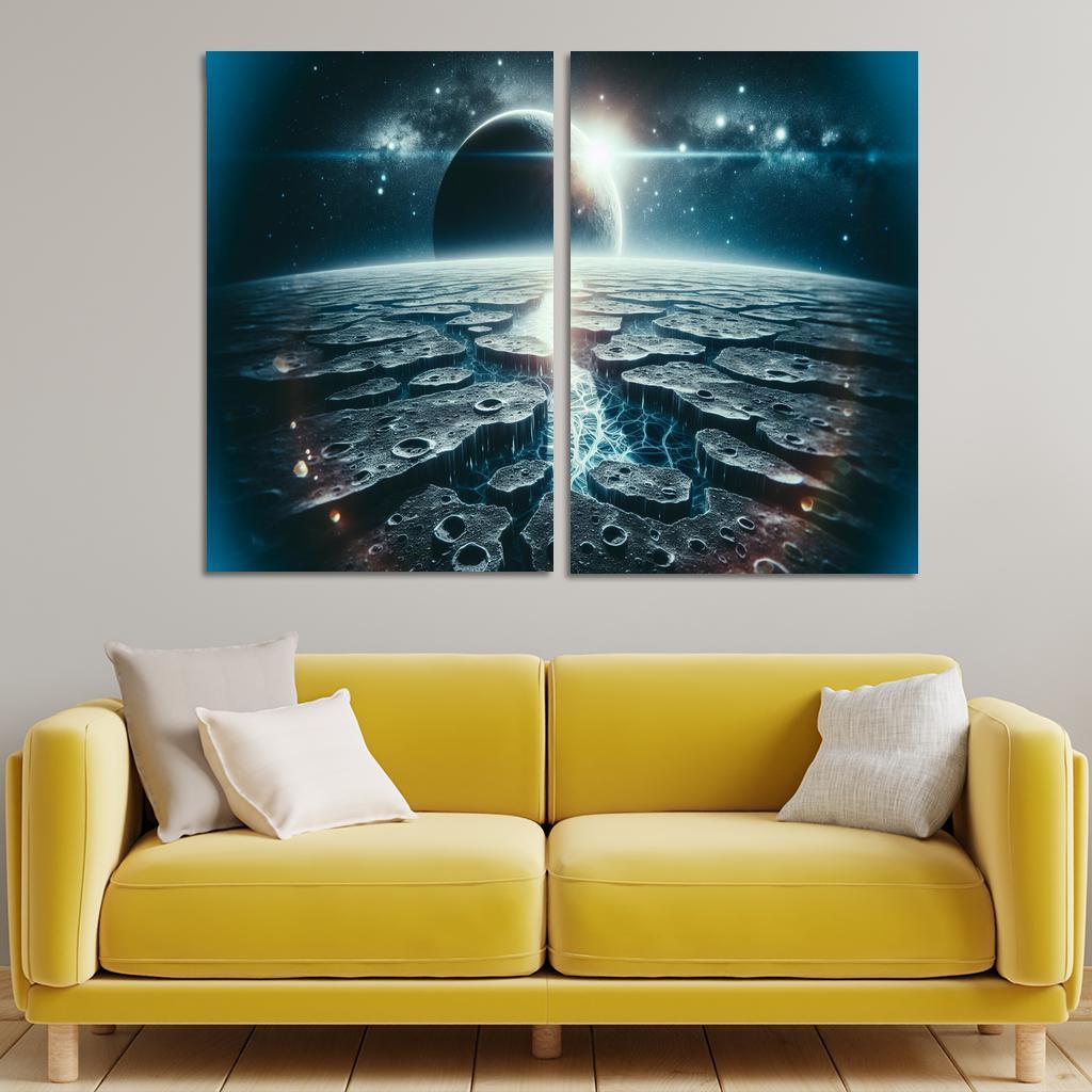 The Exploration Of Planetary Moons Abstract Paintings Frame
