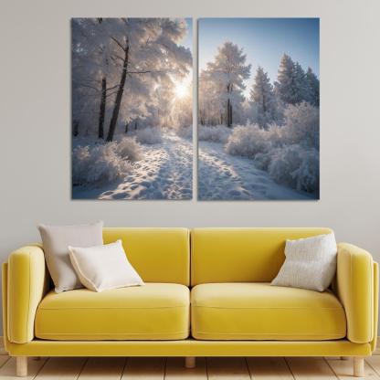 The Radiance Of Snowy Winter Landscapes Oil Paintings Frame