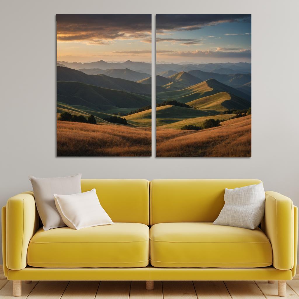 The Splendor Of Distant Mountain Ranges Oil Paintings Frame