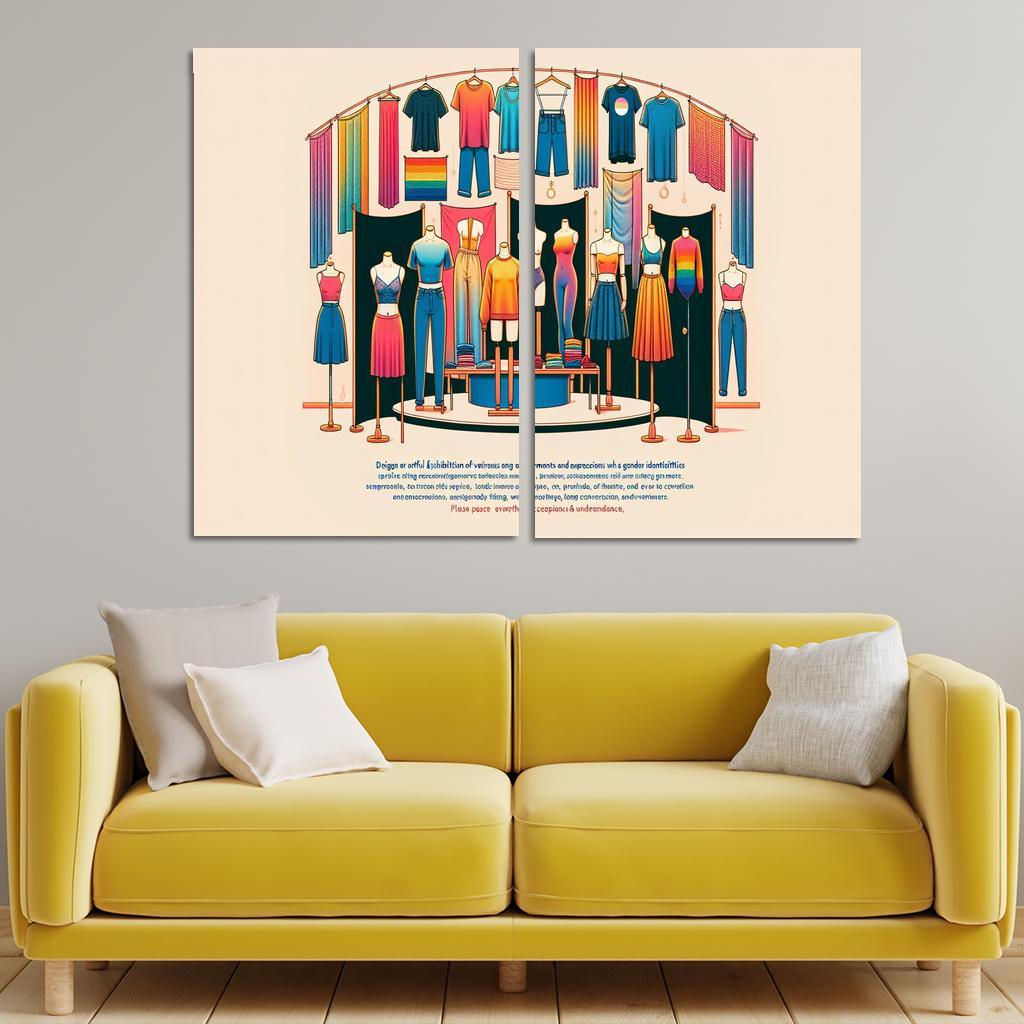 Threads of Identity Navigating Gender and Expression 2 Piece HD Canvas Wall Art-Original Frame