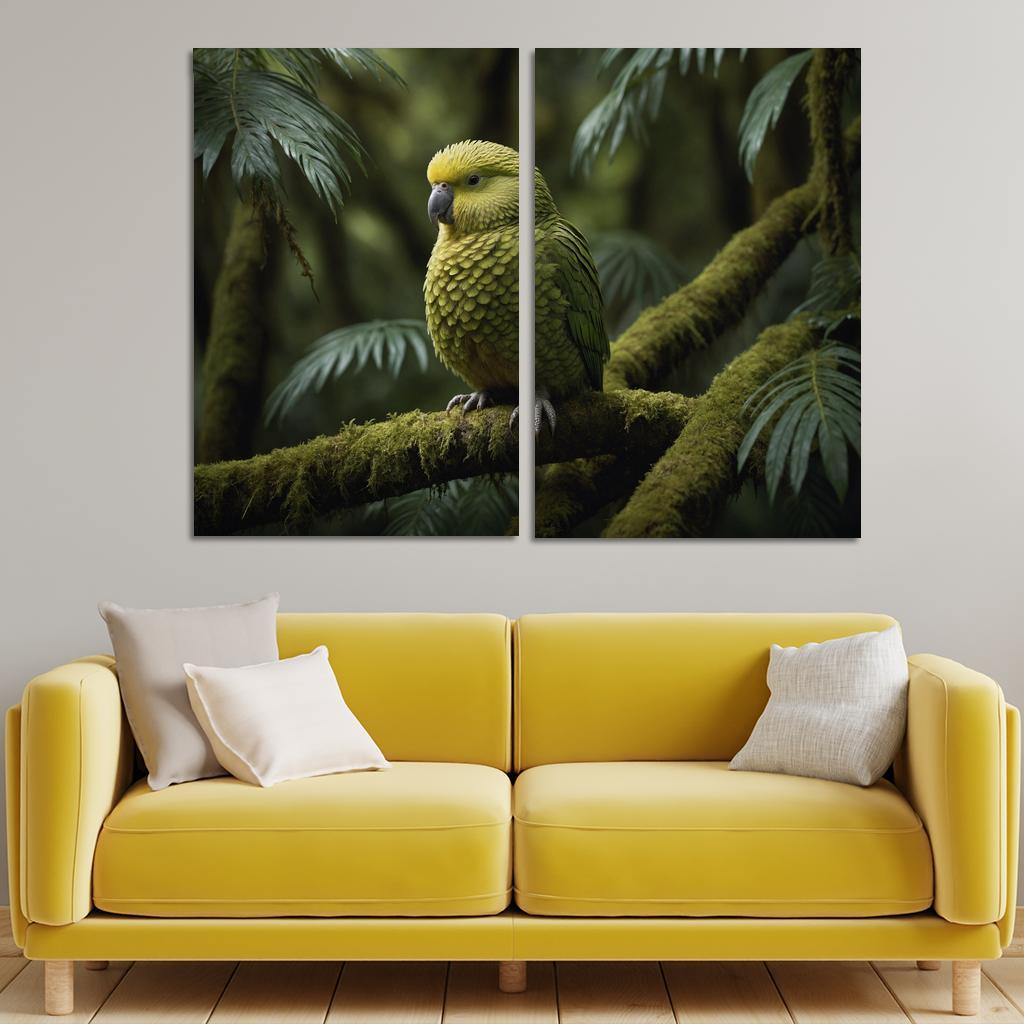 The Exotic Kakapo Flightless Parrot Of New Zealand Canvas Paintings Frame
