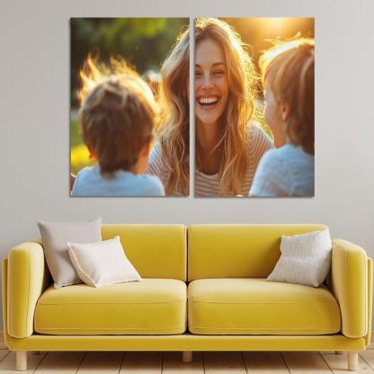 Radiant Smiles The Joy Of Motherhood Custom Paintings Frame