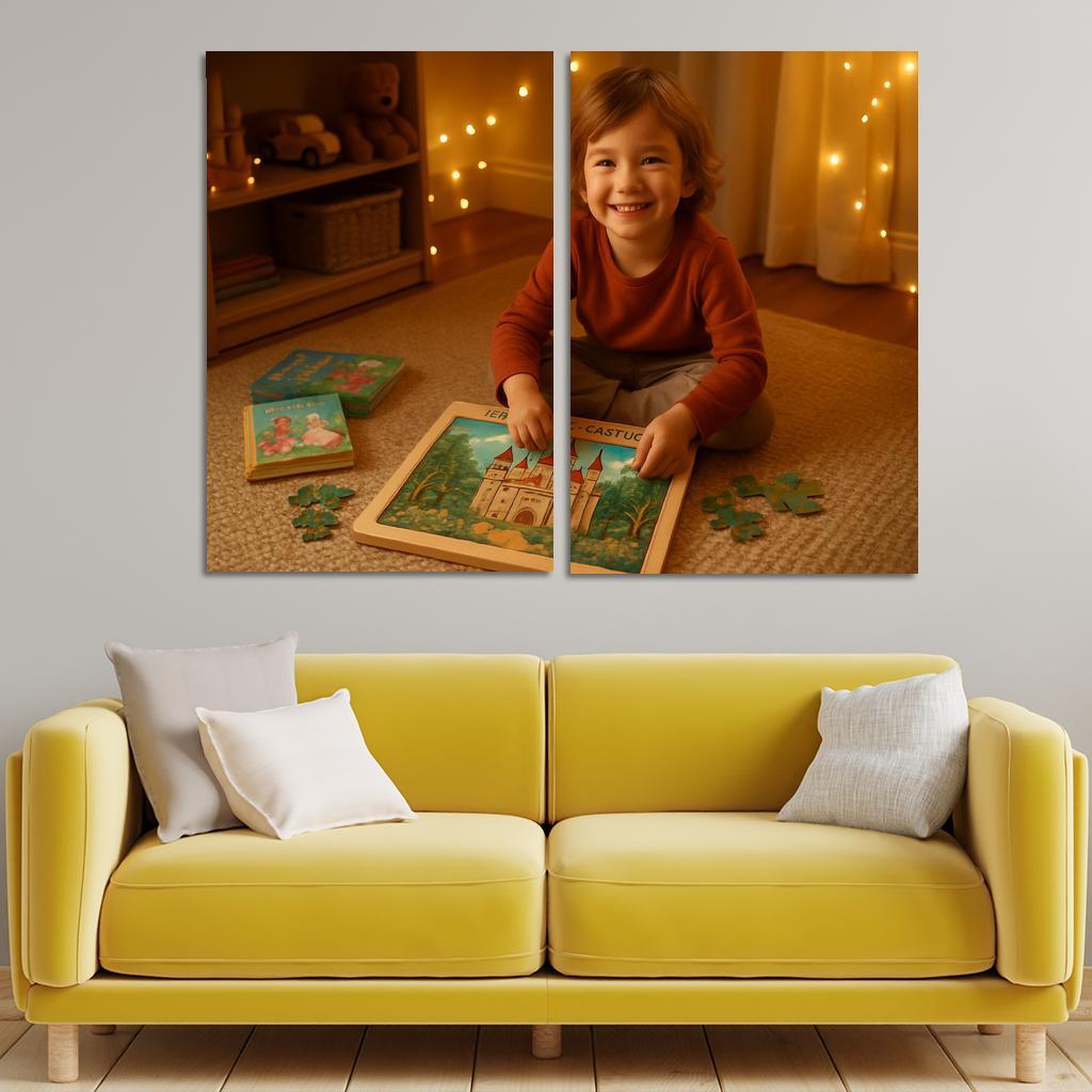 Fairy Tale Castle Puzzle Board Oil Paintings Frame