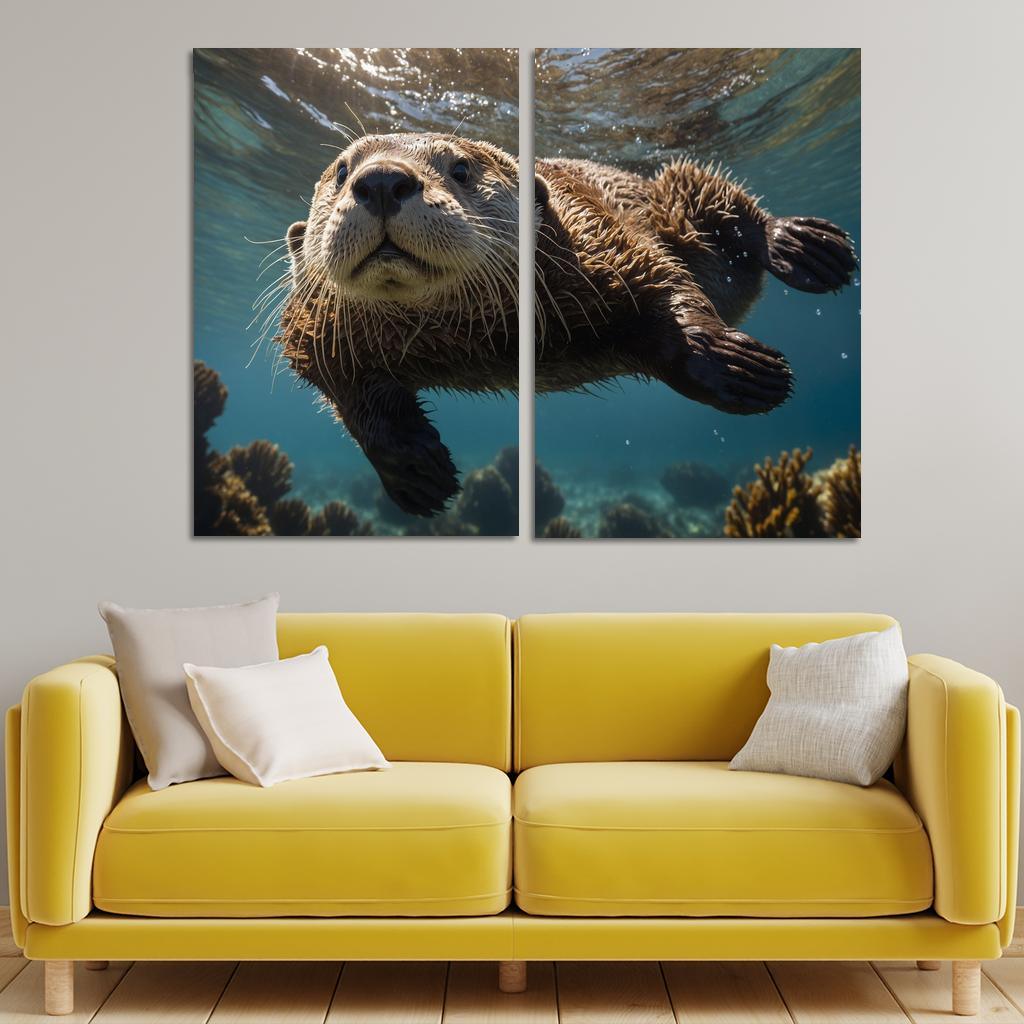 The Playful Sea Otter A Marine Acrobat Framed Paintings