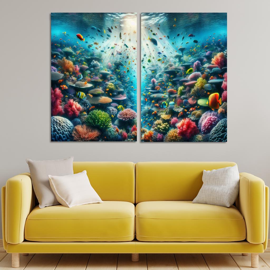 Golden Reef Underwater Exploration Adventure Custom Paintings Frame