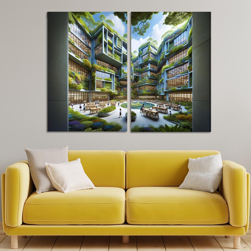 Nature-centric Education Buildings Custom Paintings Frame