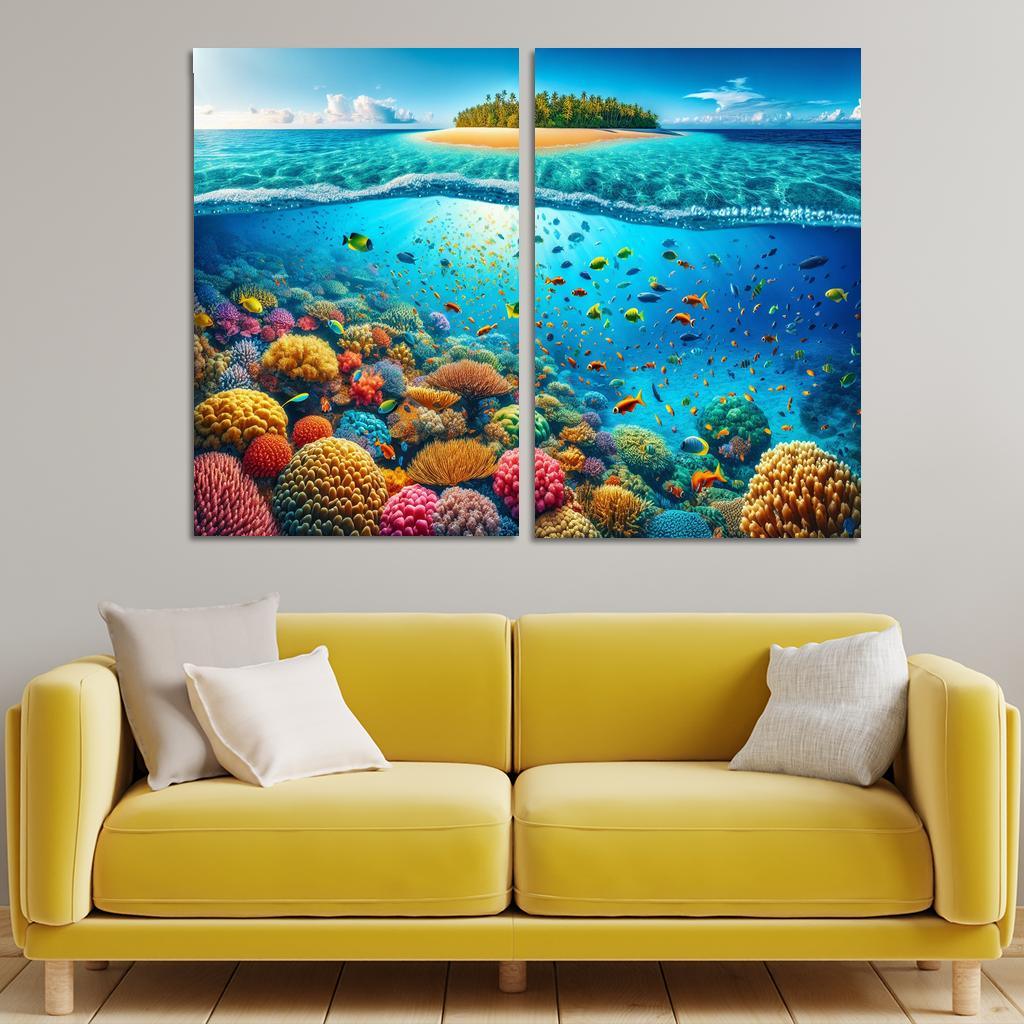 Coral Vista Underwater Wonderland Abstract Paintings Frame