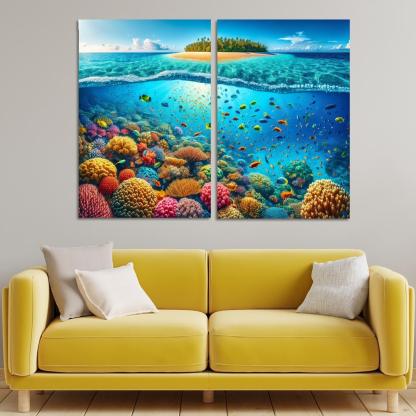 Coral Vista Underwater Wonderland Abstract Paintings Frame