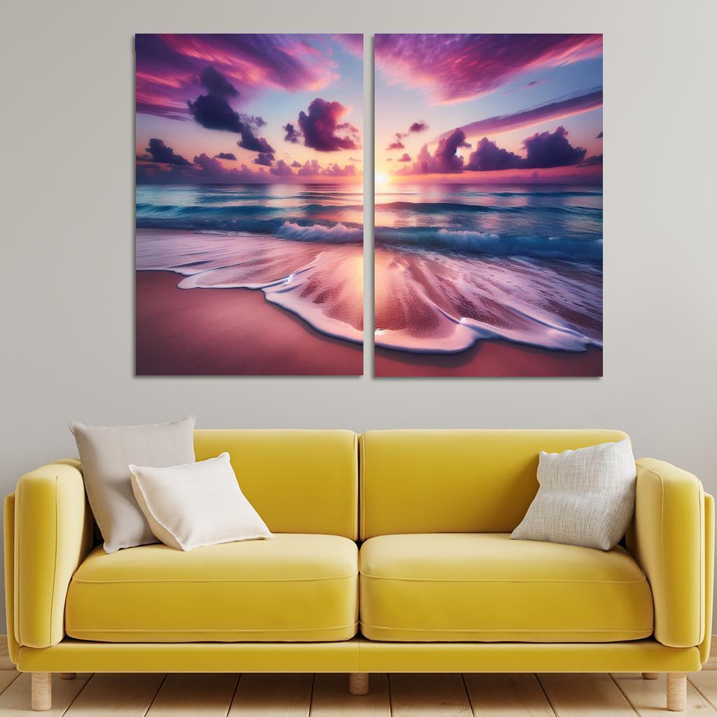 Sunrise Vista Coastal Meditation Spot Oil Paintings Frame