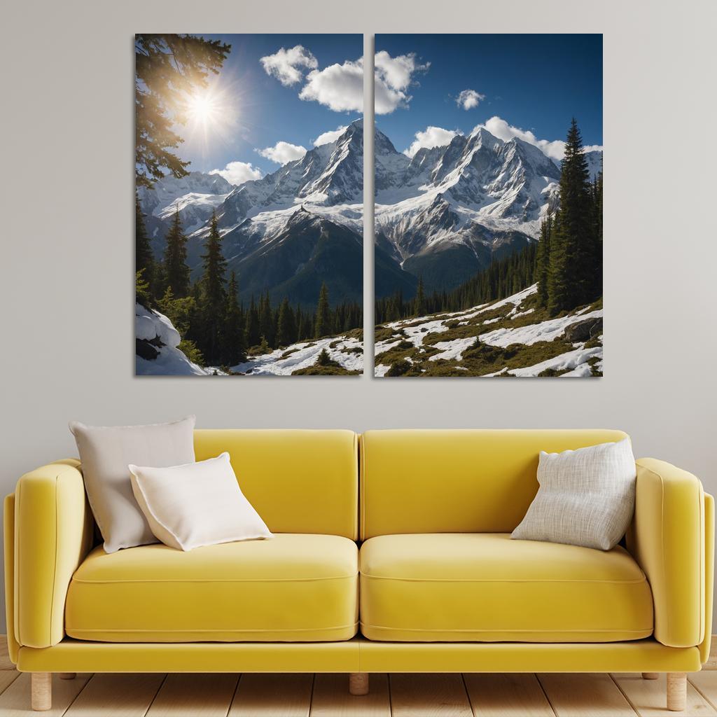 The Grandeur Of Snow-capped Peaks Oil Paintings Frame