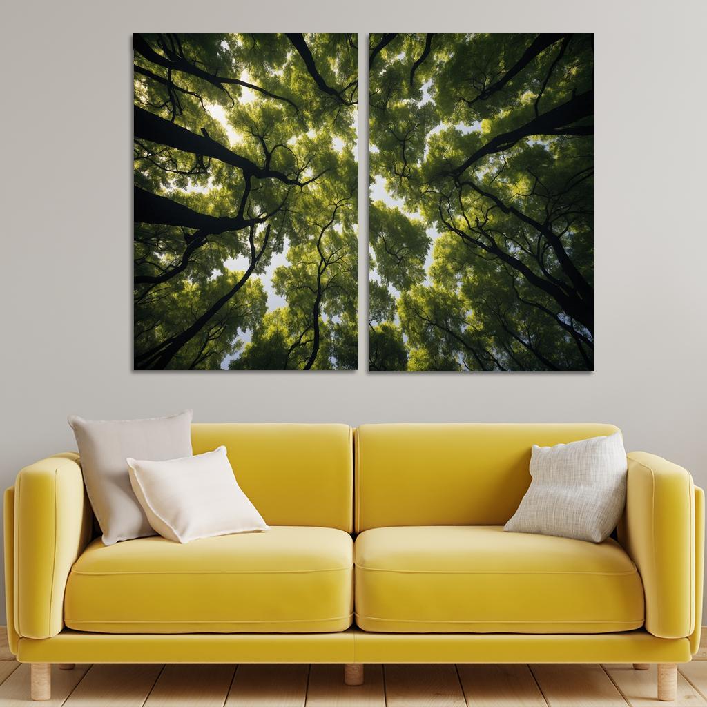 The Ethereal Splendor Of Treetop Canopies Oil Paintings Frame